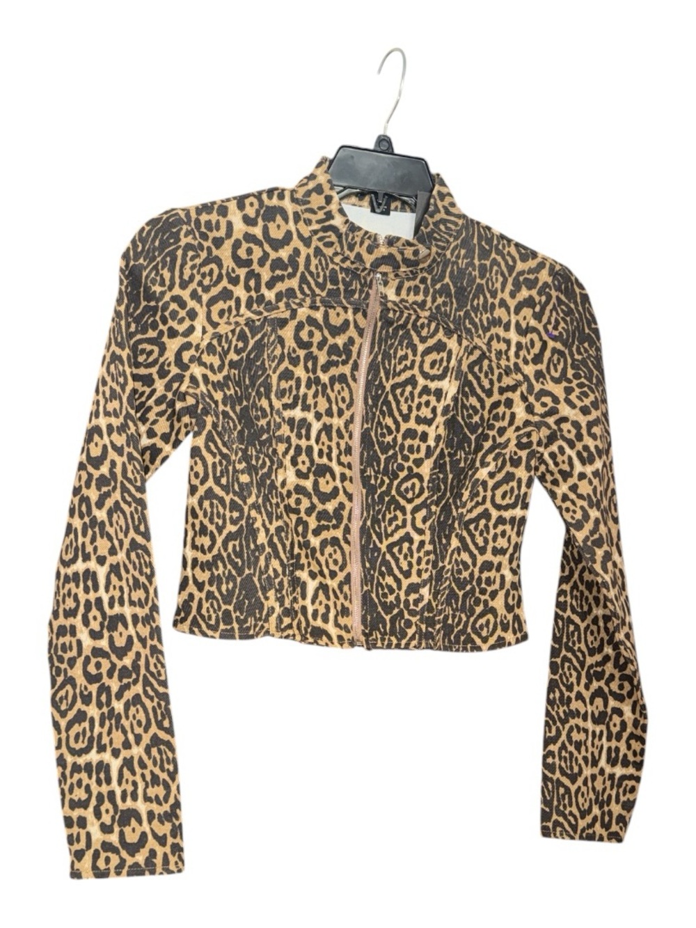 Leopard Print Cropped Jacket - Picture 2 of 13